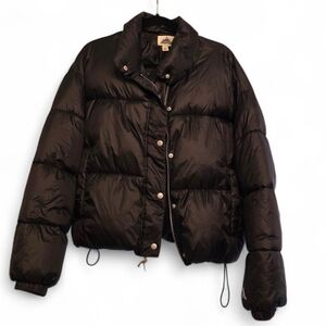 Basin + Range Black Cropped Puffer Jacket